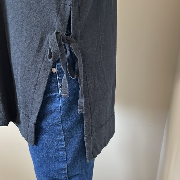 UGG Quincy Bow Tie Side Black Terry Sweatshirt Relaxed Fit  Sz L - Picture 8 of 13